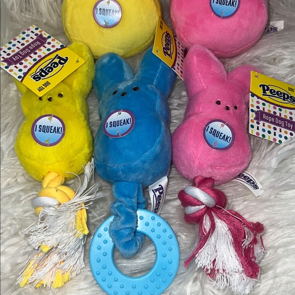 NWT Peeps Dog Toys 7in. Rope, pull, and big plush all Sqeak - Picture 2 of 3